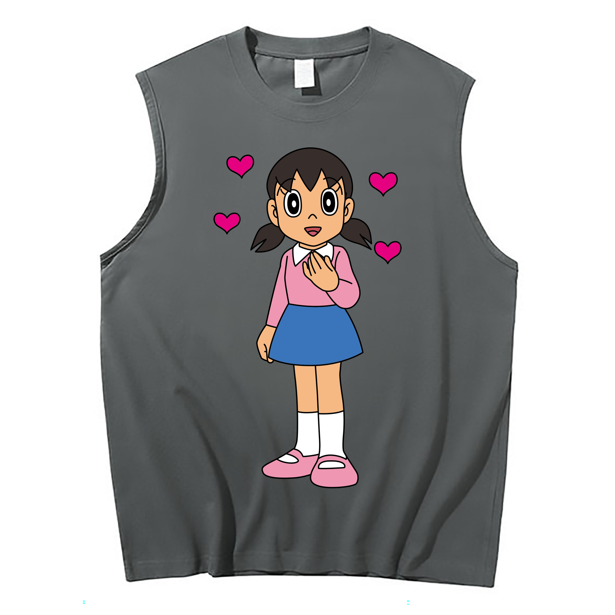 （画像用） ドラえもん みなもと しずか Doraemon Shizuka Minamoto コットン100％タンクトップ（フロントプリント）